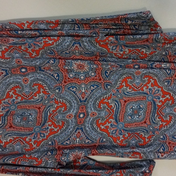 Dressbarn Multicolored, Keyhole Neck With Beading, 3/4 Length Sleeve Blouse - Picture 6 of 12